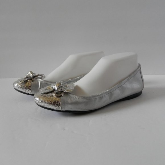 stuart weitzman silver flats